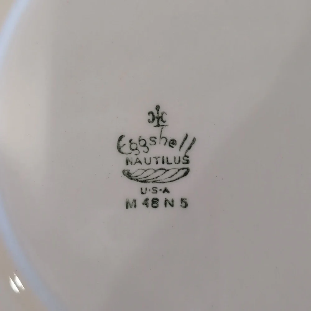 4 Vintage Homer Laughlin Eggshell Nautilus Ferndale China Dinner Plates 10